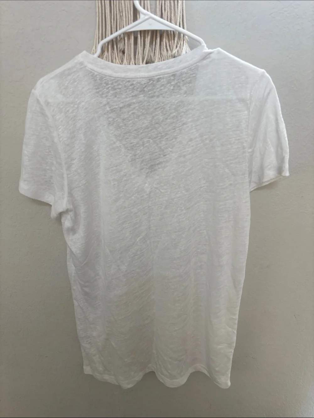 J. Crew White 100% linen V-Neck slubTank - Picture 6 of 6